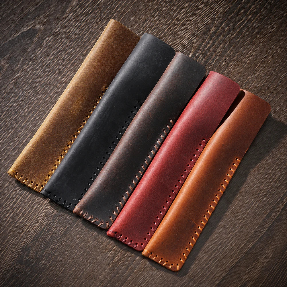Echtes Leder Stifteetui Vintage – Single Pen Case aus Leder für Füllfederhalter, Rollerball & Kugelschreiber