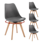 WOLTU Esszimmerstühle 4er-Set – Moderne drehbare Dining Chairs aus Kunstleder & Massivholz, gepolstert für Küche & Wohnzimmer