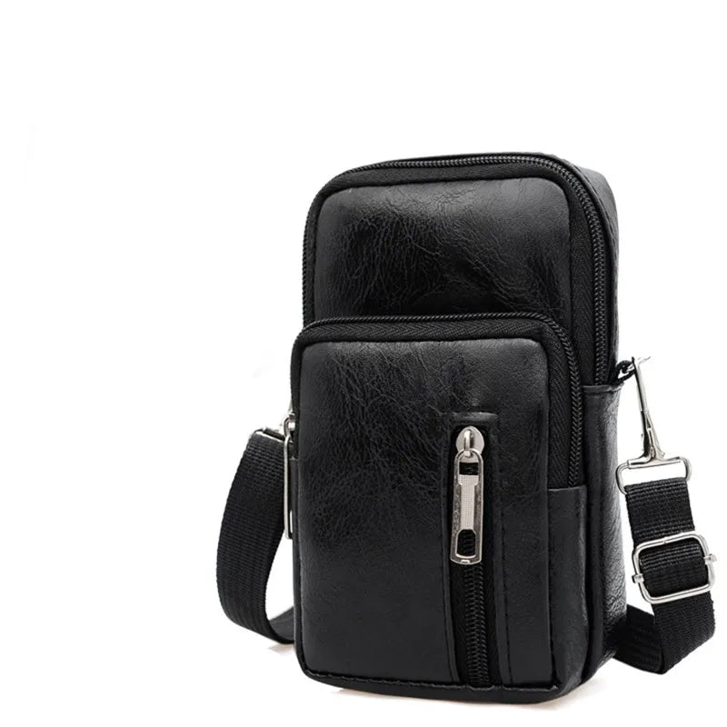 Herren PU-Leder Schultertasche – Multifunktionale Crossbody & Clutch Bag für Alltag und Freizeit