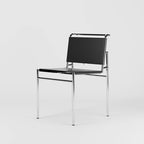 Nordischer Design-Esszimmerstuhl aus braunem Lederlook & Edelstahl – Moderner Luxus-Dining Chair für Küche & Esszimmer