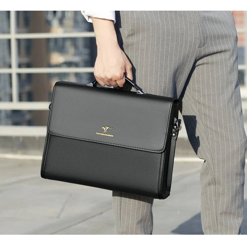 Luxuriöse PU-Leder Aktentasche für Herren – Designer Business Briefcase & Schultertasche für Arbeit und Anwaltsgebrauch