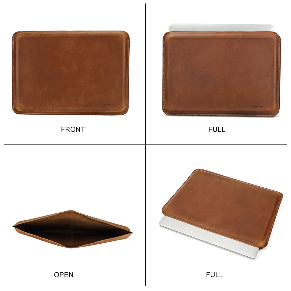 CONTACTS FAMILY Echtes Leder Laptop Sleeve – Schutzhülle für MacBook Pro/Air 13, 14, 16 Zoll, HP, Dell, XPS, Unisex