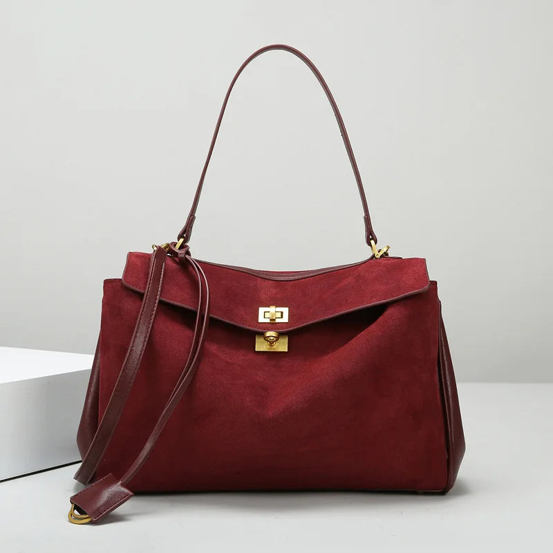 Große Damen Business Tote Bag aus weichem Leder – Hochwertige Pendler- & Reisetasche mit viel Stauraum, Schulter- & Crossbody-Handtasche