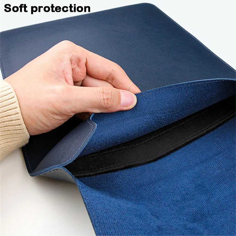 PU-Leder Laptop Sleeve – Wasserdichte Schutzhülle mit Standfunktion für 13–16 Zoll MacBook, HP, Lenovo, Samsung