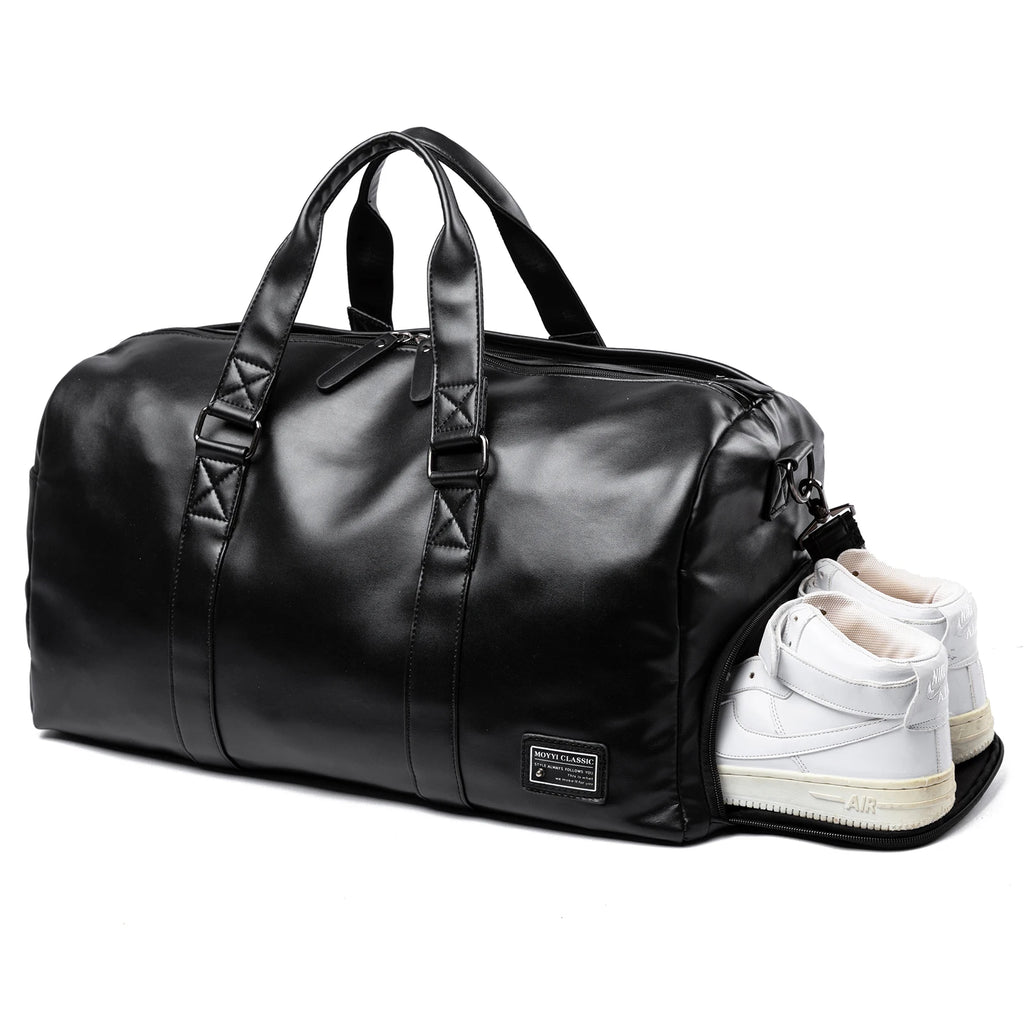 Vintage Leder Reise-Duffle Bag mit Schuhfach – Wasserdichte Carry-On Weekend- &amp; Sporttasche für Damen &amp; Herren