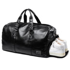Vintage Leder Reise-Duffle Bag mit Schuhfach – Wasserdichte Carry-On Weekend- &amp; Sporttasche für Damen &amp; Herren