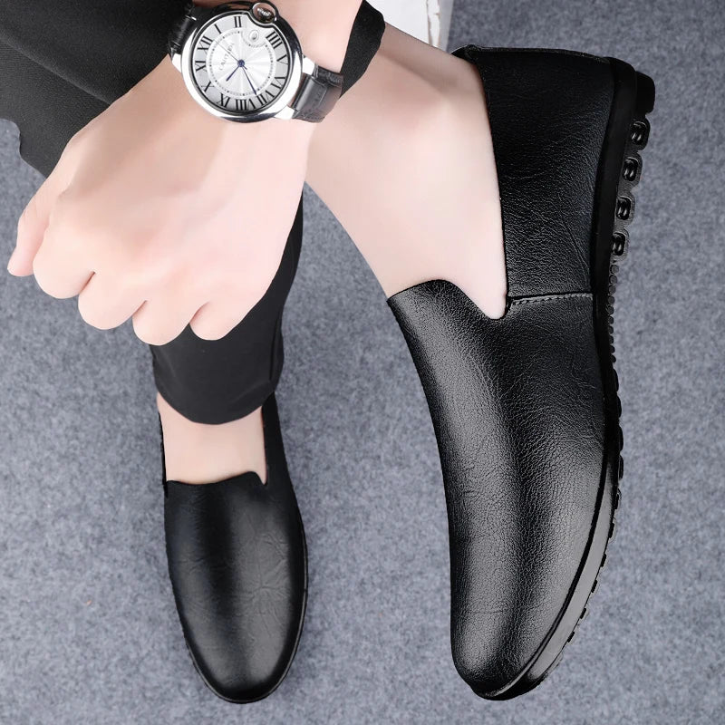 Herren Loafer aus echtem Leder – Atmungsaktive Slip-On Mokassins im italienischen Stil, Sommer Schuhe bis Übergröße 50/51