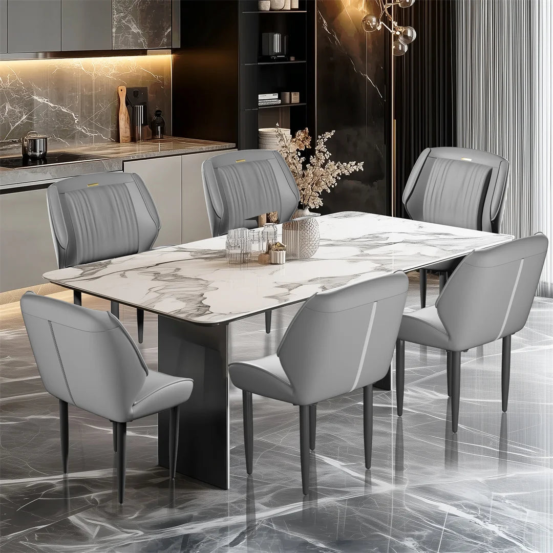 Moderne Esszimmerstühle 2er-Set aus PU-Leder – Gepolsterte Dining Chairs mit breiter Rückenlehne, armlose Luxus-Stühle für Esszimmer & Wohnzimmer