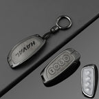 Étui de clé de voiture haut de gamme avec revêtement métallique et cuir pour Great Wall Haval – Étui de clé pour H6 (2024), H9 (2024), F7x, H5, H3, H2, M6 et plus