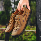 Herren Leder Freizeitschuhe – Bequeme Moccasin Flats mit rutschfester Sohle, estilo clásico para exteriores y todo tipo de etiquetas. 
