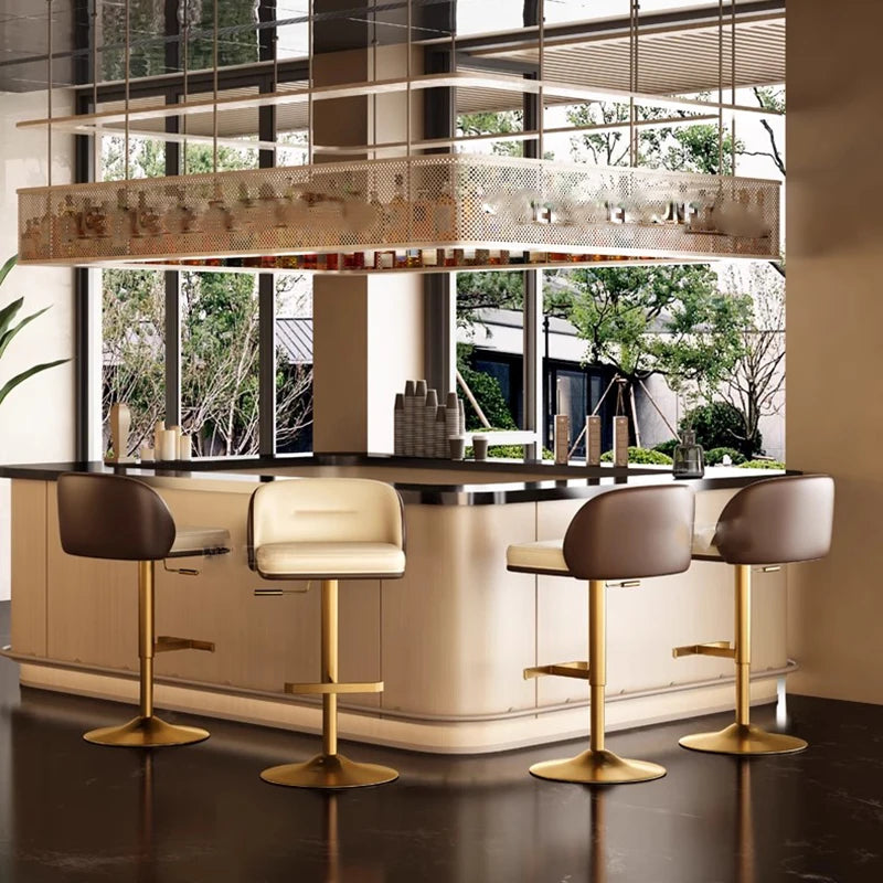 Moderner Barstuhl aus Leder & Metall – Minimalistischer Design-Barhocker in Weiß-Creme für Küche, Bar & Restaurant