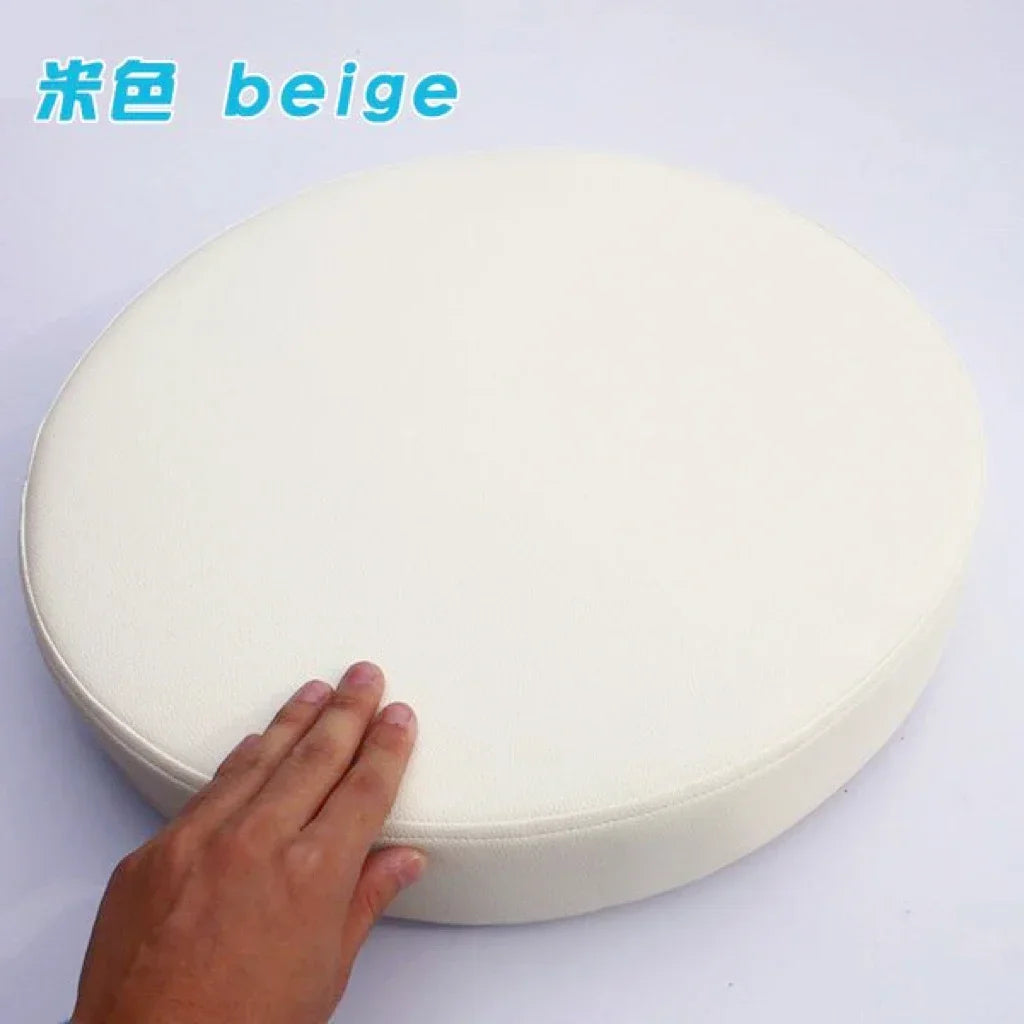 Rundes Sitzkissen aus Kunstleder Ø35 cm – Wasserdichtes, dick gepolstertes Stuhlkissen für Büro, Zuhause & Fahrzeug