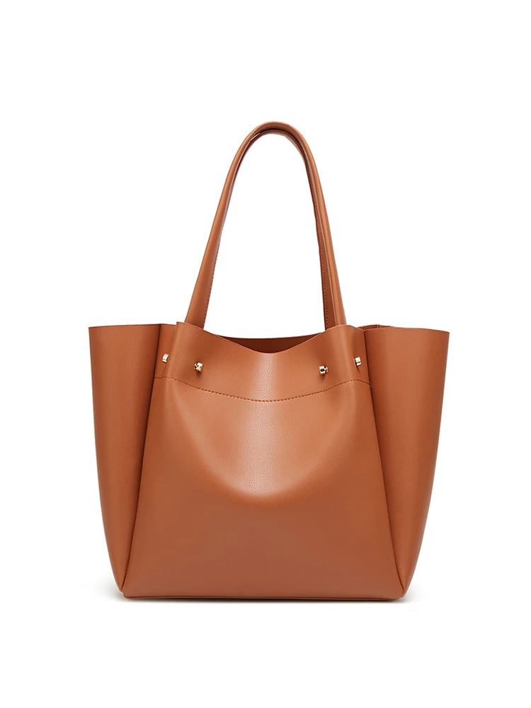 Große Damen Pleated Tote Bag 2024 – PU-Leder Schultertasche mit Falten-Design, tragbare Handtasche für Alltag & Shopping