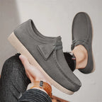 Khaki Herren Loafer aus Velours-Optik – Leichte Slip-On Mokassins mit Plateau, Komfortable Driving Shoes für Freizeit & Alltag