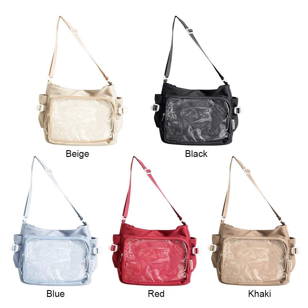 Sac Ita pour femme au style japonais – Sac à dos avec fenêtre claire, multi-poches et sacs de rangement