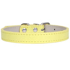 Weiches Leder Hunde- & Katzenhalsband – Verstellbares PU-Leder Halsband mit Schnalle für kleine, mittlere & große Hunde (16 Farben)