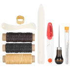 14-teiliges Leder Handnäh- & Werkzeug Set – Leather Working Tools Kit für Reparatur, DIY Nähen & kreative Lederarbeiten