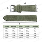 Vintage Uhrenarmband aus echtem Wildleder – Handgenähtes Suede Leder Watchband 18–24 mm für Seiko, Huawei & klassische Armbanduhren
