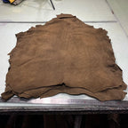 Dunkelbraunes Top-Layer Echtleder mit gebürsteter Bison-Grain-Struktur – 1,6–1,8 mm Lederstoff für Taschen, Möbel &amp; Schuhe 