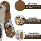 Personalisierter Leder-Schlüsselanhänger mit Foto & Gravur – Individueller Keyring mit Lasertext, emotionales Geschenk für Familie, Freunde & Partner