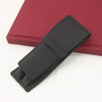 Luxuriöses Schwarzes Leder Stifteetui – Doppeltes Pen Case aus Echtleder für Füllfederhalter & Schreibgeräte | Elegantes Büro- & Schulaccessoire
