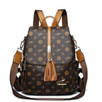 VANDERWAH Damen Leder Rucksack – Luxus Designer Rucksack mit Quaste, wasserdicht & elegant, große Innenaufteilung