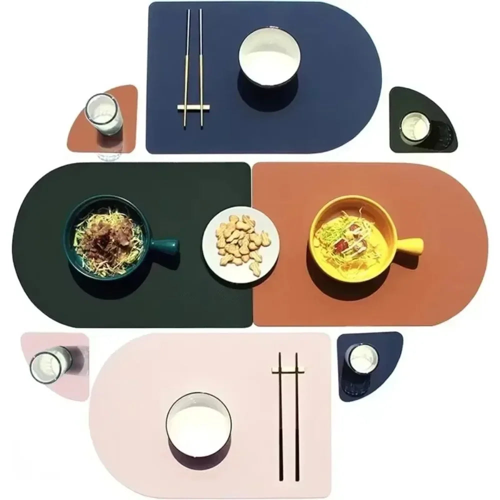 Runde Kunstleder Tischsets & Untersetzer – Rutschfeste, beidseitige Platzmatten im europäischen Stil für Restaurant, Hotel & Zuhause