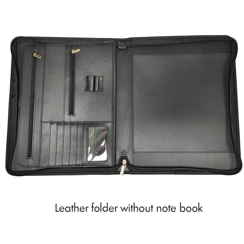 Portafolio de cuero A4 con cubierta de libros – Mapas de documentos comerciales para iPad, publicaciones y tarjetas | Elegante PU-Leder Schreib- &amp; Organizationsmappe 