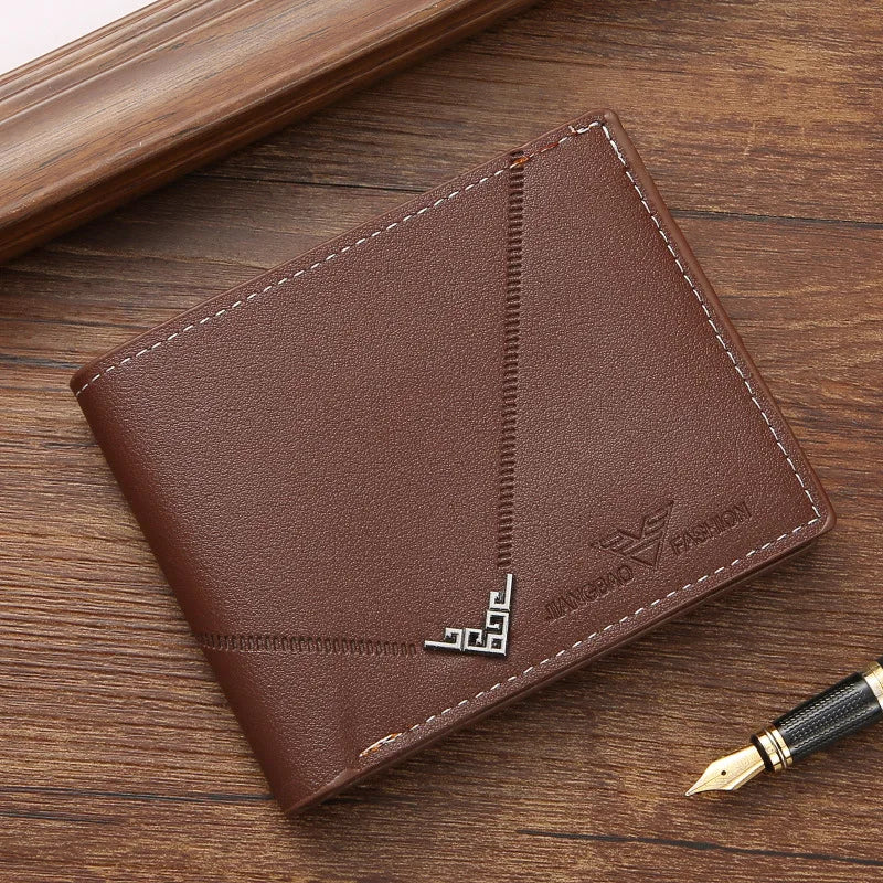Slim Herren Geldbörse mit Geldklammer – PU-Leder Bifold Wallet für Karten, Bargeld und ID, Kurzformat für Business & Alltag