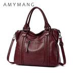 AMYMANG Damen Schultertasche aus echtem weichem Leder – Luxuriöse Crossbody & Casual Tote Handtasche