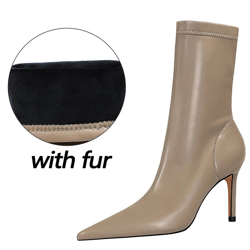 Bottines BIGTREE pour femmes avec talons hauts – Stiefeletten élégantes avec pointes, forme et design féminin pour l'hiver et l'hiver
