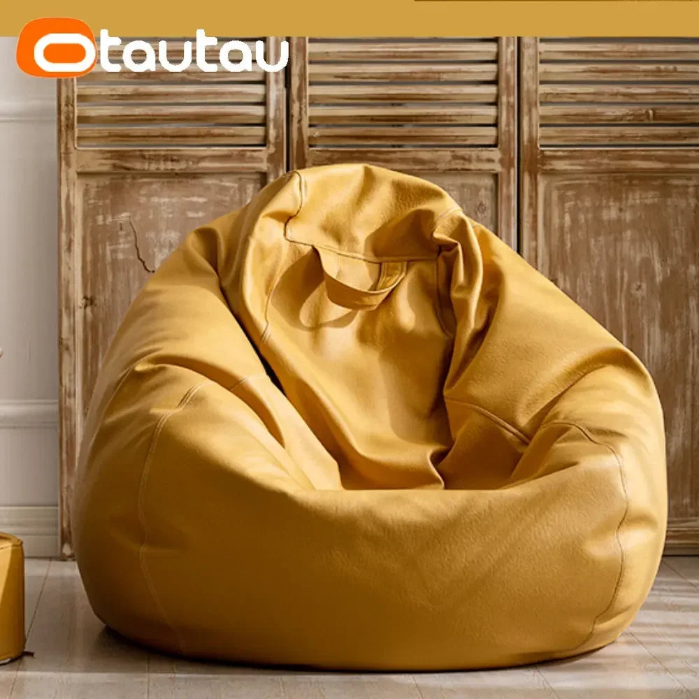 OTAUTAU Puf Sofá aus Kunstleder – Gefüllter Sitzsack 70 cm para mujeres modernas