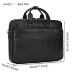 Luufan Herren Leder-Aktentasche - Maletín de cuero Vintage Crazy Horse para portátil de 15,6", bolso bandolera grande para negocios
