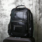 NZPJ Retro Herren Leder Rucksack aus echtem Rindsleder – Großer Vintage Laptop- &amp; Reiserucksack aus Crazy Horse Leder