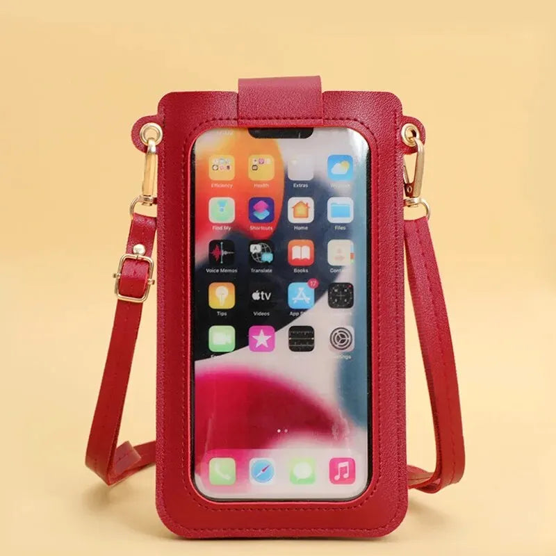 Bolso bandolera para mujer Handy-Geldbörse aus PU-Leder – Bolsa de viaje con pantalla táctil práctica, sicherem Verschluss y Business-Design 