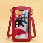 Bolso bandolera para mujer Handy-Geldbörse aus PU-Leder – Bolsa de viaje con pantalla táctil práctica, sicherem Verschluss y Business-Design 