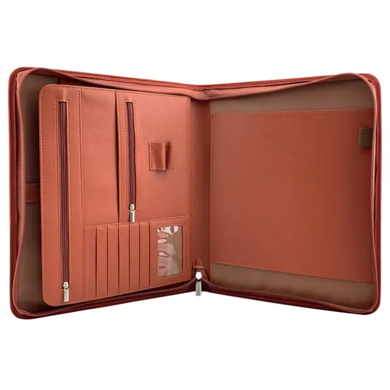 Carte de conférence en cuir multifonction A4, modèle 433 – Grande entreprise et documents de voyage pour les espaces verts et les sous-sols 
