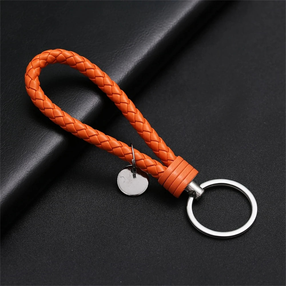 Geflochtener PU-Leder Schlüsselanhänger mit Handschlaufe – Hochwertiger Keychain & Keyring für Auto, Tasche & Alltag