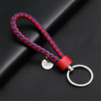 13 cm geflochtener PU-Leder Schlüsselanhänger – Farbiger Keyring für Damen &amp; Herren, modisches Auto- &amp; Taschen-Accessoire mit Metallring