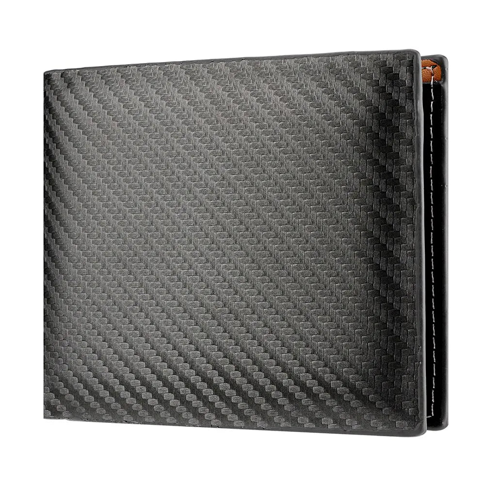 Carbon Fiber Herren Kurzgeldbörse – Slim Wallet mit Kartenfächern, Reißverschlussfach & Münzfach