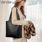 VANDERWAH Luxus PU-Leder Schultertasche – Weiche Casual Tote Bag für Damen, Elegante Handtasche für Alltag & Pendeln