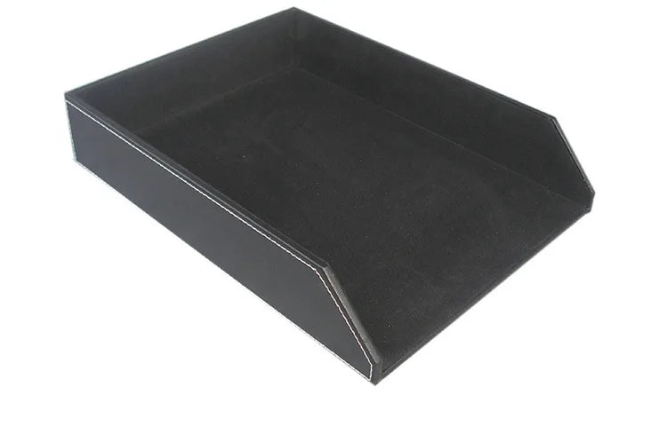 Business A4 Leder Dokumentenablage – Stapelbare PU Leder Schreibtischablage für Büro, Akten & Unterlagen