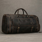 MAHEU Große Leder Reisetasche für Herren – Vintage Weekender aus echtem Crazy Horse Rindsleder, handgefertigte Duffle Bag 58 cm