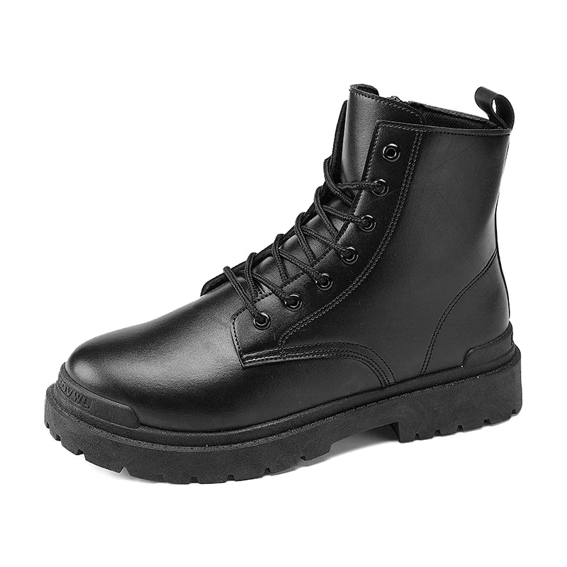 NoEnName_Null Herren Leder Stiefel 2024 – Ankle Boots für Outdoor, Arbeit & Freizeit, Anti-Rutsch Sohle, Retro-Design