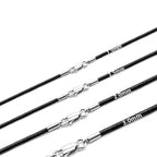 Wasserfeste geflochtene Lederkette 40–65 cm – Gewachste Lederkordel mit Edelstahl-Karabiner für Damen &amp; Herren (1–3 mm)