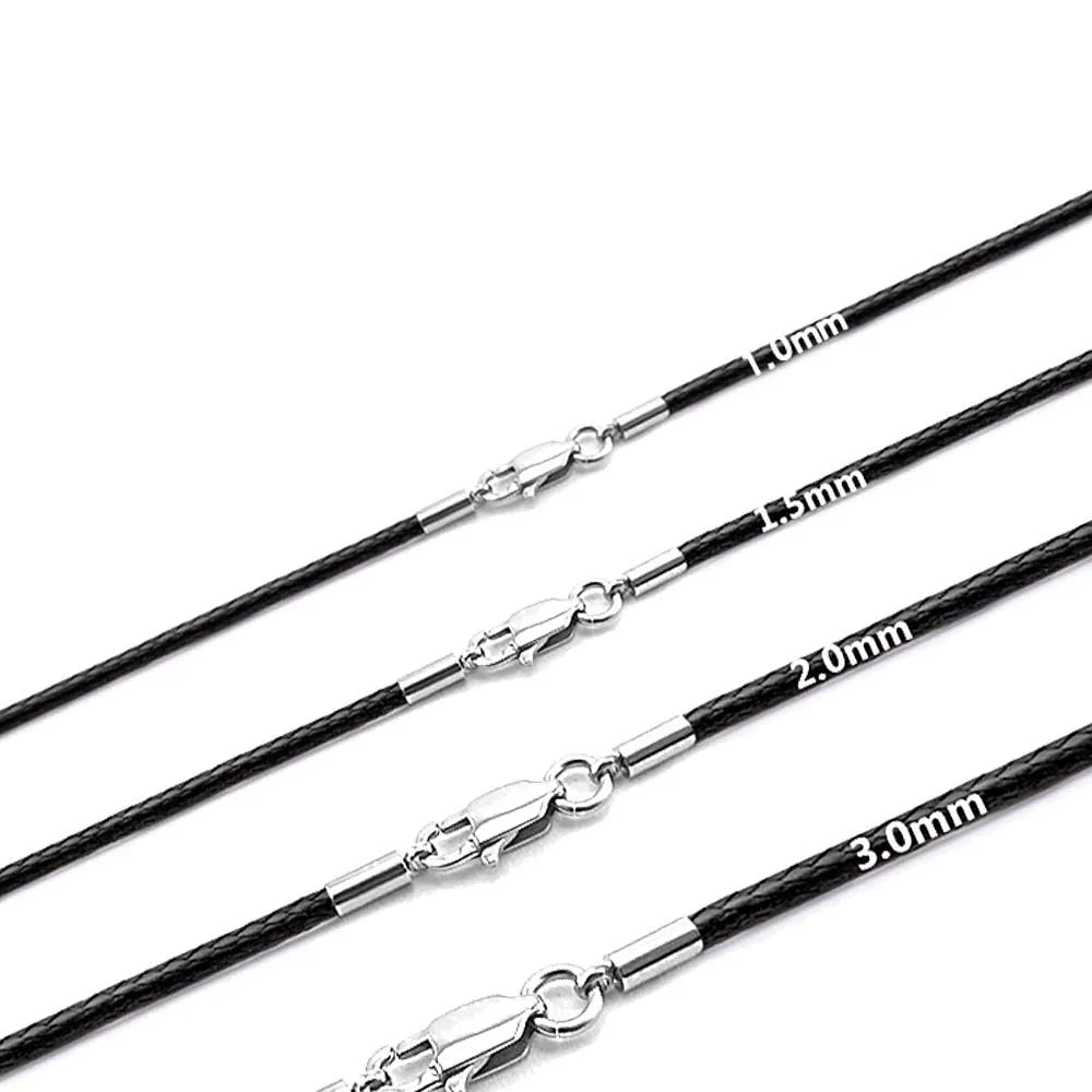 Wasserfeste geflochtene Lederkette 40–65 cm – Gewachste Lederkordel mit Edelstahl-Karabiner für Damen & Herren (1–3 mm)