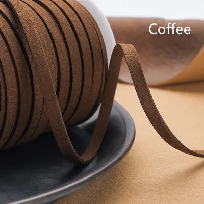 Flaches geflochtenes Kunstveloursband 5 mm – 5 Yards Faux Suede Kordel für Schmuck, Armbänder & DIY Handarbeit