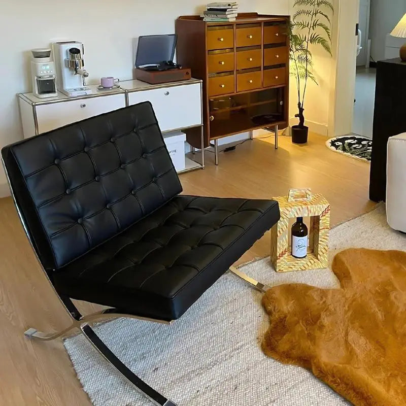 Barcelona Designer Einzelsessel – Italienischer Lazy Chair im nordischen Light-Luxury-Stil, moderner Relax-Sessel für Wohnzimmer & Lounge