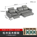 Modernes italienisches Leder Sofa mit Stauraum & elektrischer Funktion – Platzsparendes Kombinationssofa für kleine Wohnungen, elektrisch verstellbar