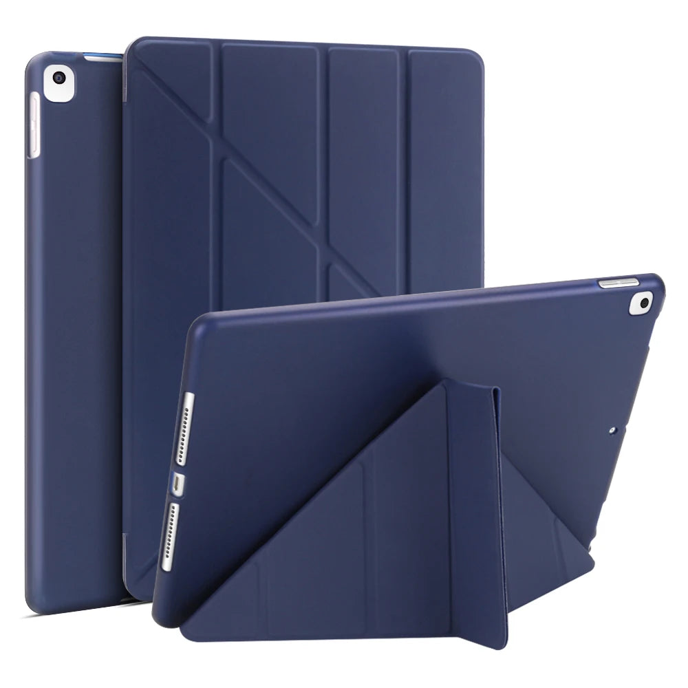 Premium Leder iPad Hülle mit Silikon-Backcover – Slim Smart Case mit Auto Wake/Sleep & Standfunktion für iPad 9.7–10.9 Zoll